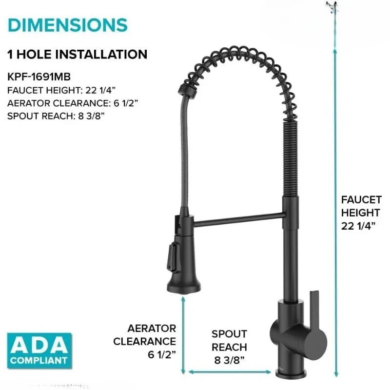 Britt 2nd Gen Commercial Style Pull Down Kitchen Faucet StainlessSteelConstruction