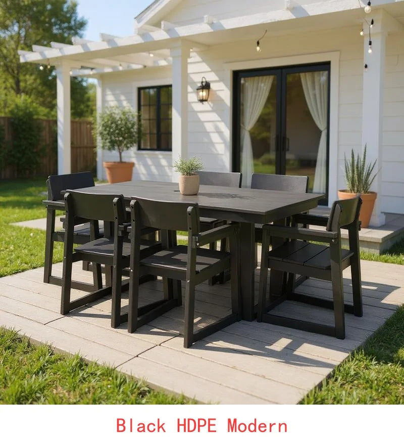 General Use 7-Piece HDPE Outdoor Dining Set for 6