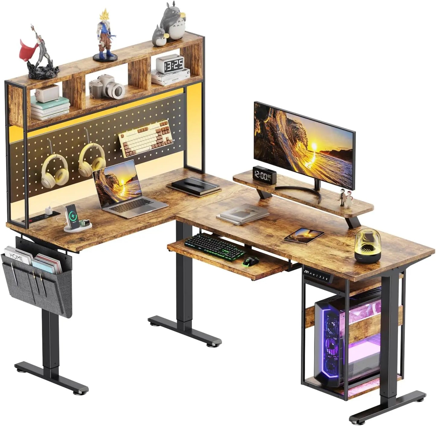 ZHUXIANG Electric LShaped Standing Ergonomically Adjustable With USB HubPro DeskPro