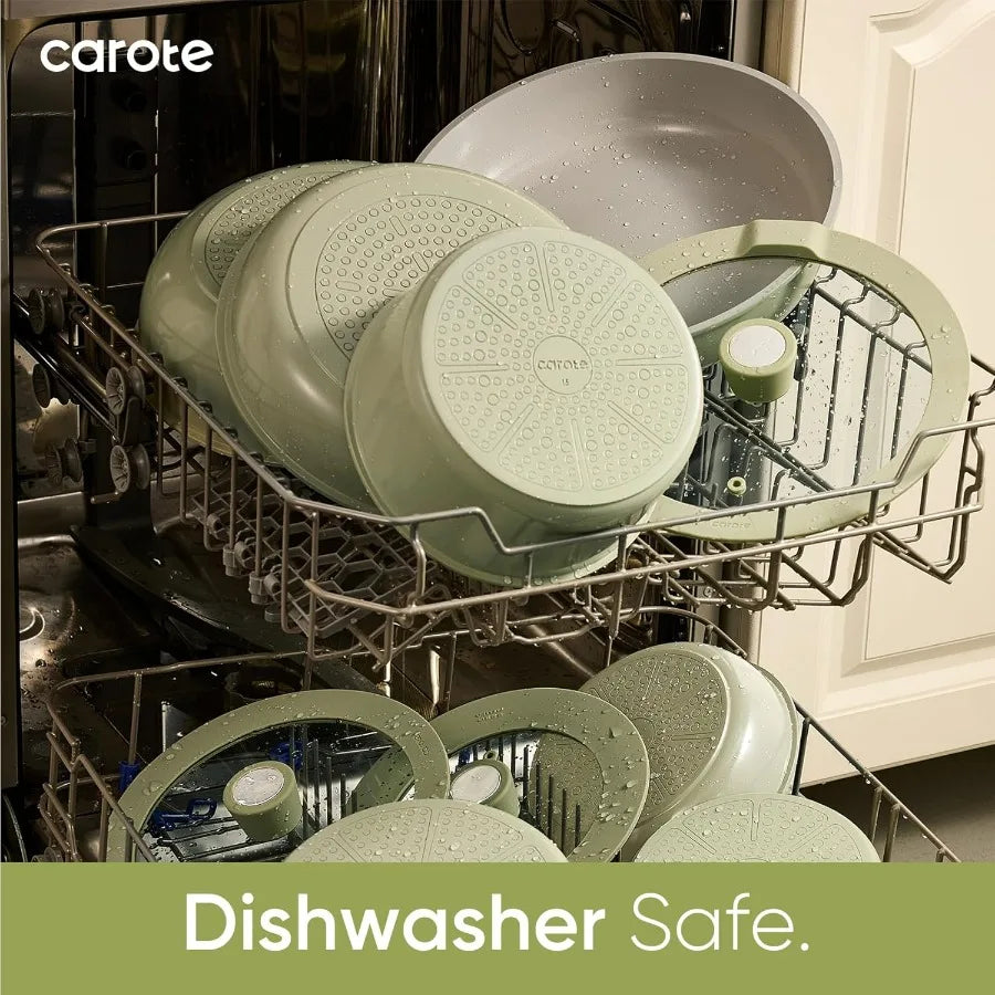 Hign-concerned 27 Pieces Ceramic Nonstick Cookware Set For Home KitchenWithDishwasherSafeOvenSafe