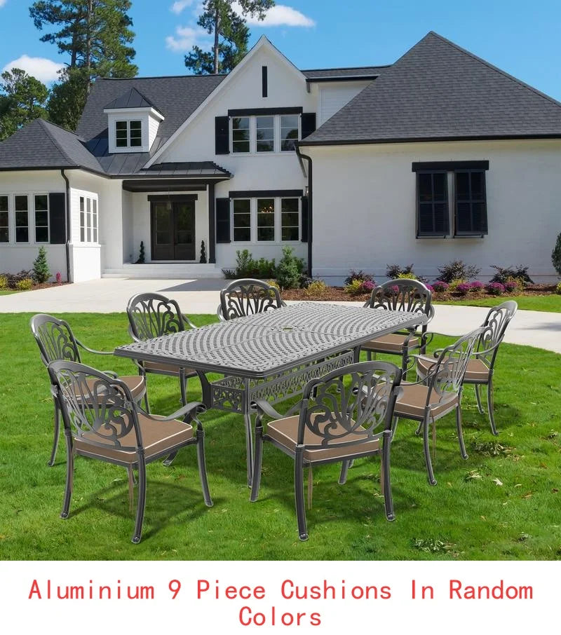 General Outdoor 7-Piece Cast Aluminum Dining Set With Swivel Chairs