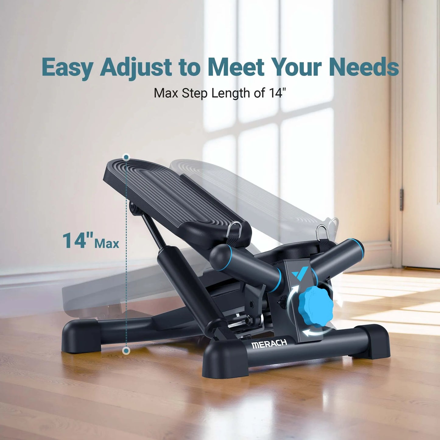 MERACH Mini Stepper With Resistance Band For Exercise