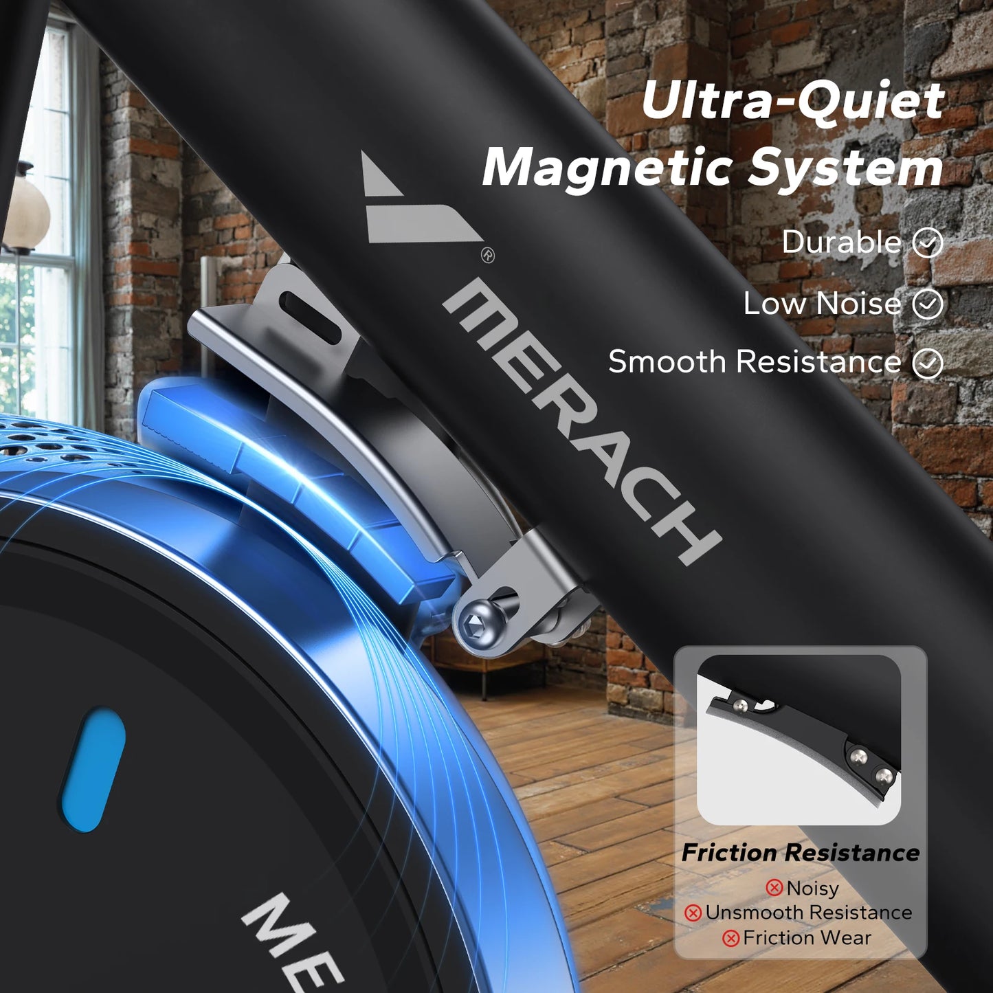 Merach Magnetic Resistance Exercise Bike With App For Indoor Cycling