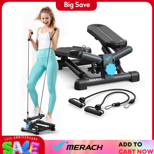 MERACH Mini Stepper With Resistance Band For Exercise