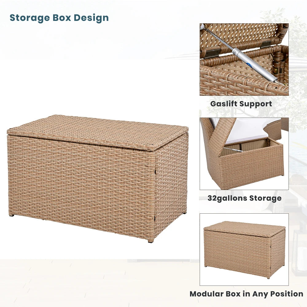 Cushion Outdoor AllWeather AllSeason Modular Sectional Rattan Sofa System PatioOutdoorFurniture