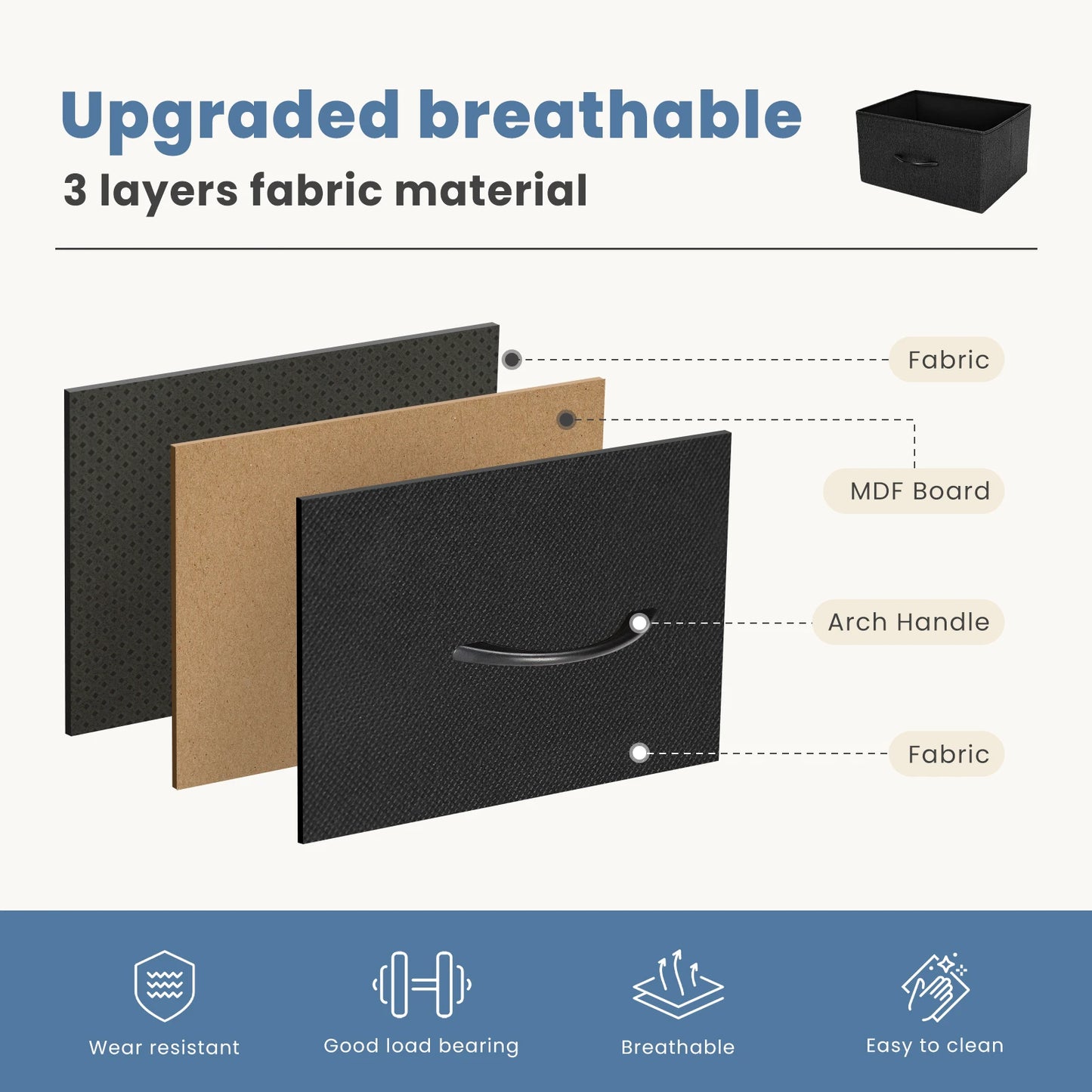 JHK Bedroom Dresser With 7 Fabric Drawers Organizer