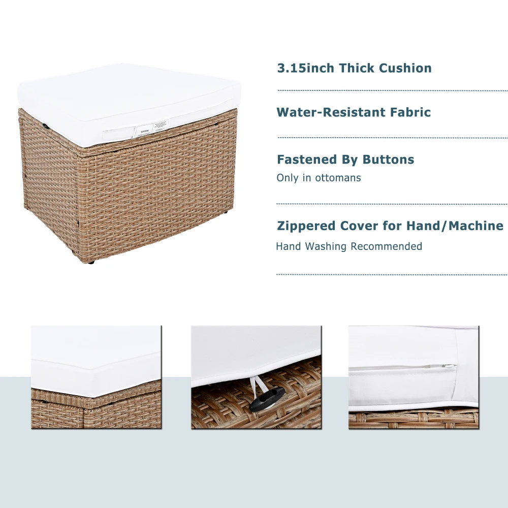 Cushion Outdoor AllWeather AllSeason Modular Sectional Rattan Sofa System PatioOutdoorFurniture