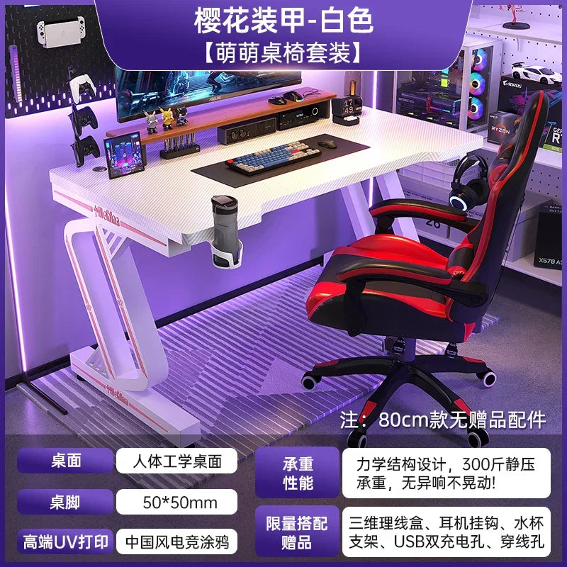 PremiumLED RGB Gaming Workstation With Premium Ergonomic Durable Steel OfficeEnvironment