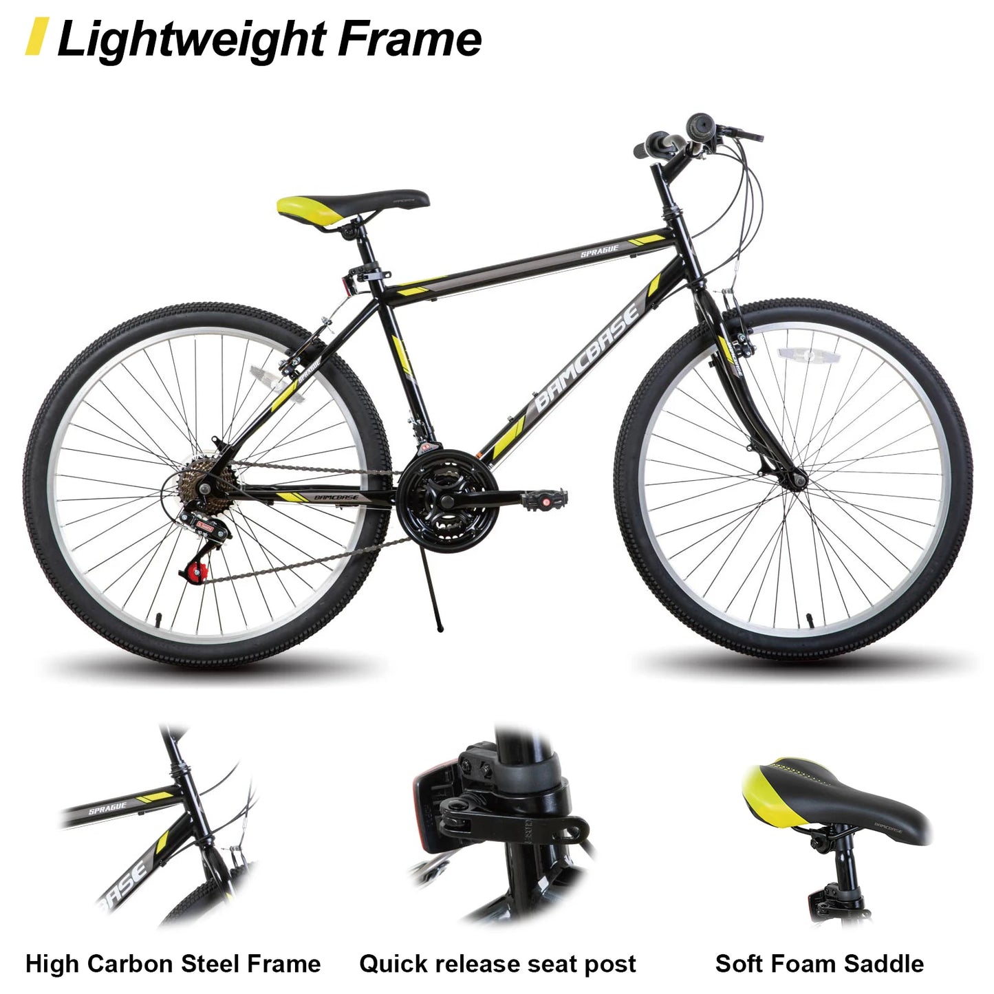 JOYSTAR Mountain Bike 21 Speed Hardtail Steel Frame For Adults
