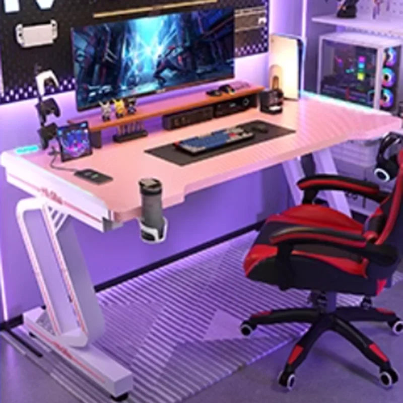 PremiumLED RGB Gaming Workstation With Premium Ergonomic Durable Steel OfficeEnvironment
