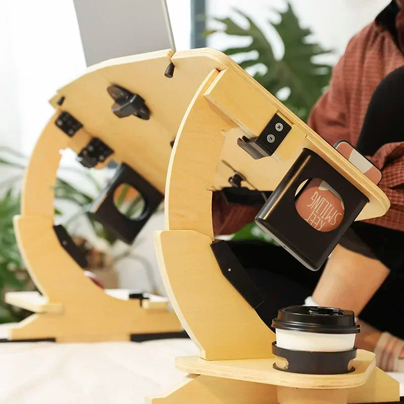 Folded Wooden Laptop Desk Bed Tray With Adjustable Angles Portable Notebook Table