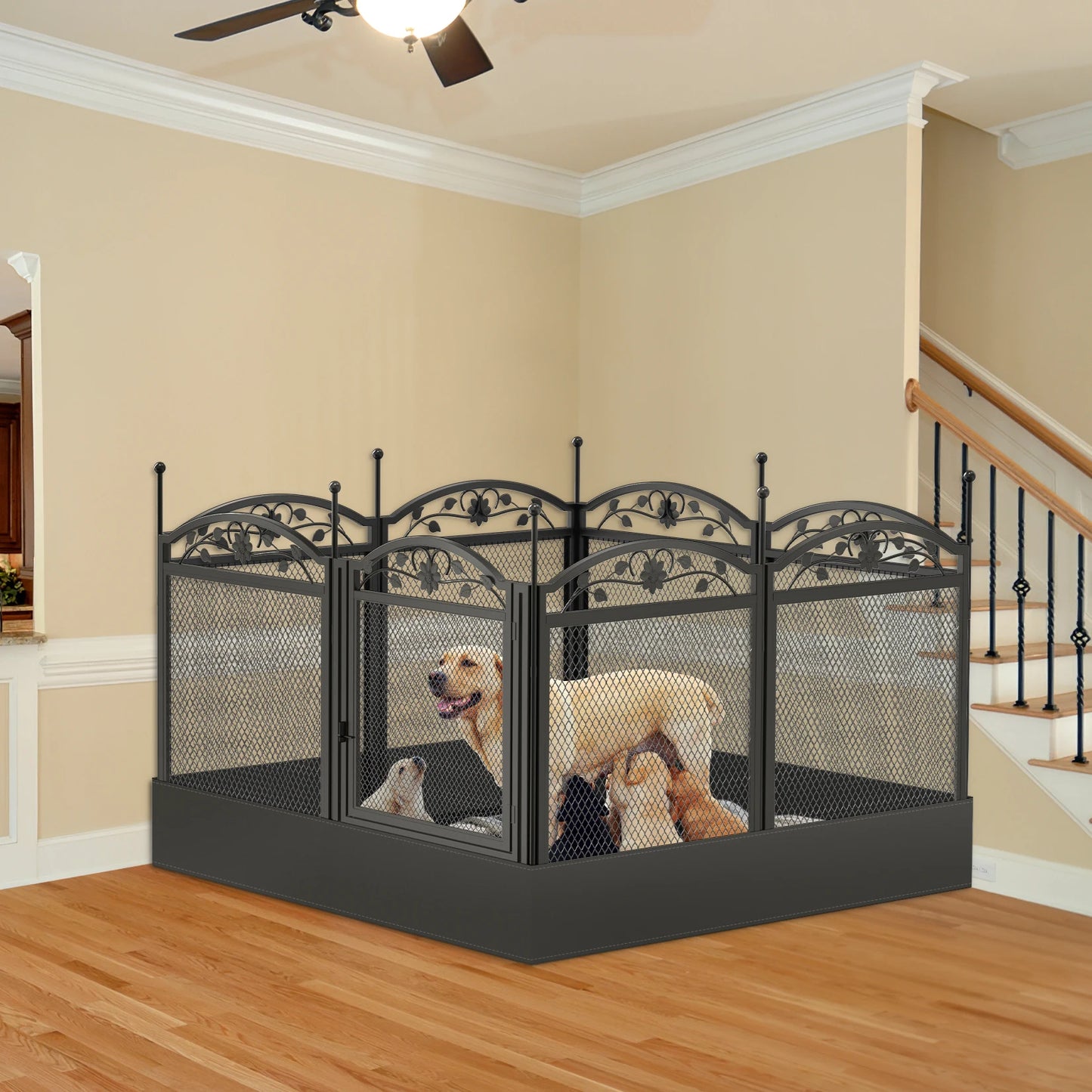 BINGOPAW Heavy Duty Dog Playpen With Waterproof Pad For Whelping