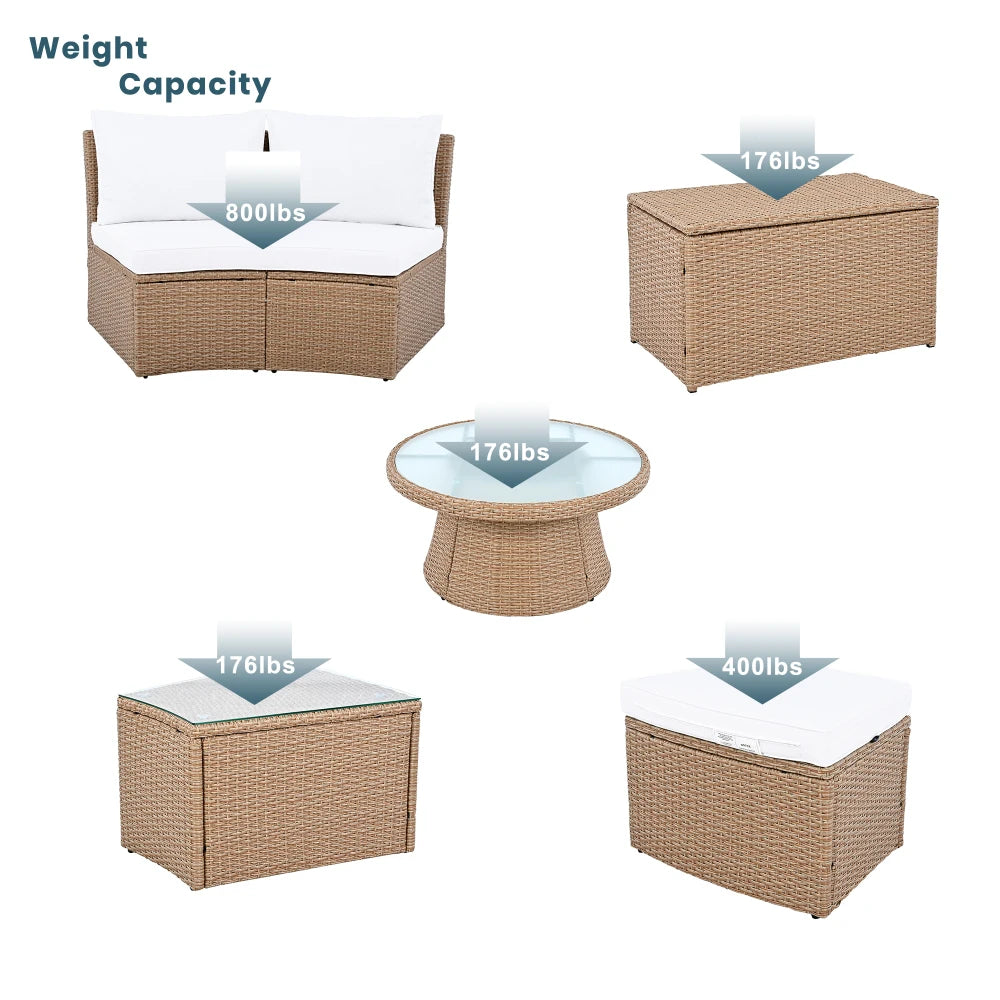 Cushion Outdoor AllWeather AllSeason Modular Sectional Rattan Sofa System PatioOutdoorFurniture
