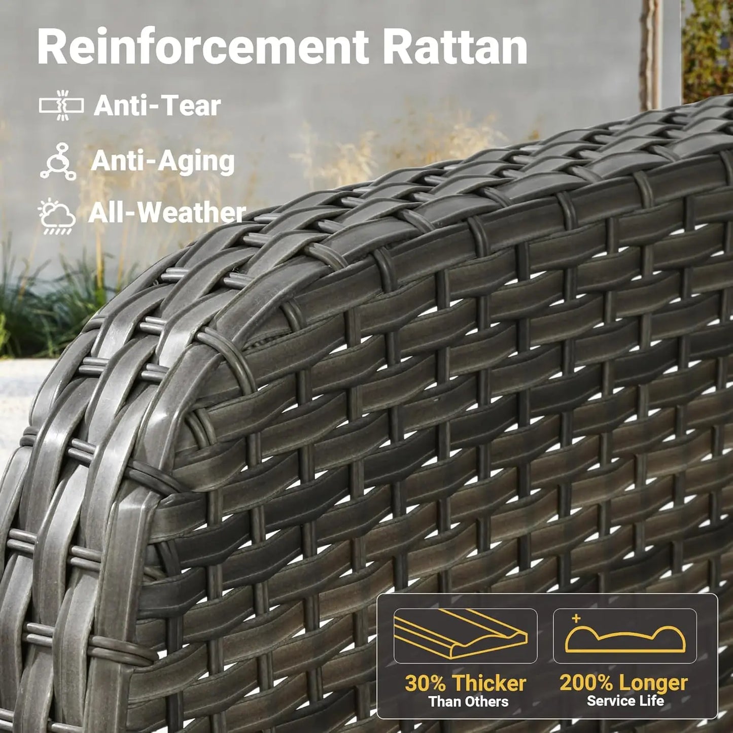 Folded Outdoor Fire Pit Patio Set With Weatherproof Rattan ErgonomicChairsWithPaddedCushions