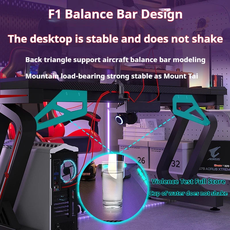 PremiumLED RGB Gaming Workstation With Premium Ergonomic Durable Steel OfficeEnvironment