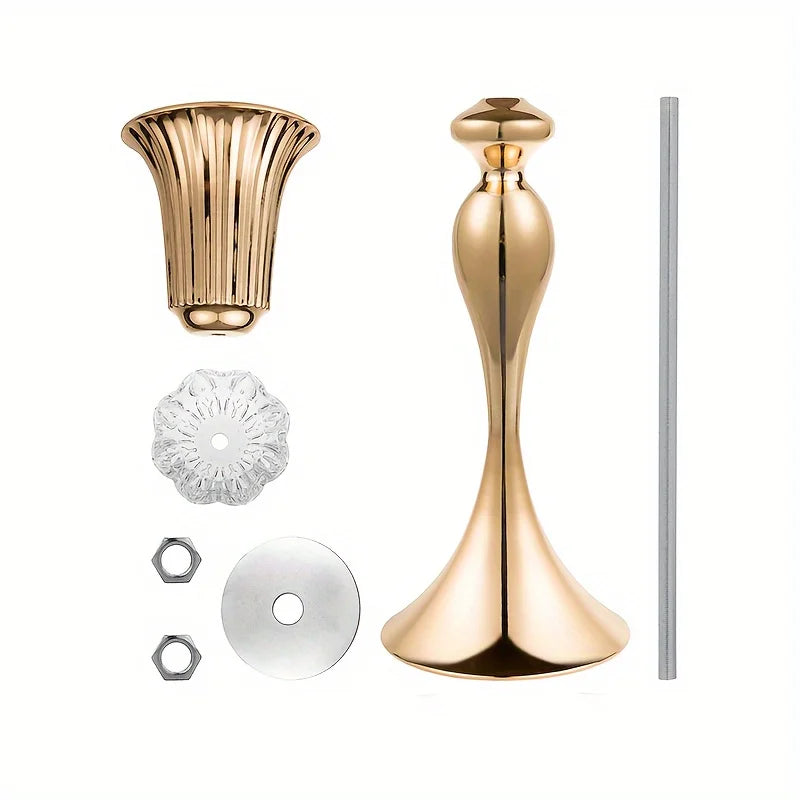 Function Crystal Flower Stands Set Metal Centerpiece Vases