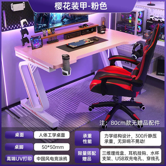 PremiumLED RGB Gaming Workstation With Premium Ergonomic Durable Steel OfficeEnvironment