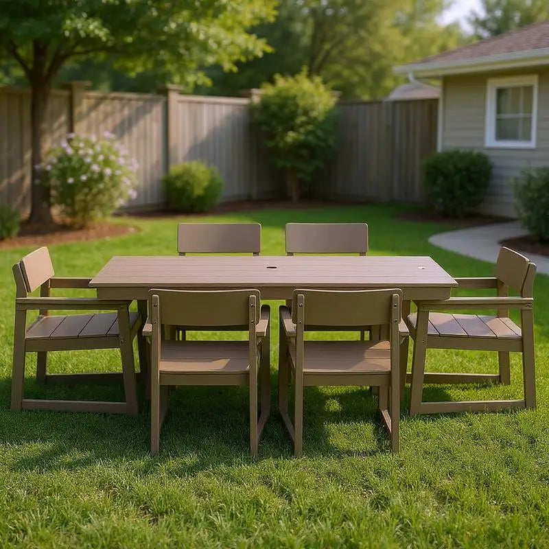 General Use 7-Piece HDPE Outdoor Dining Set for 6
