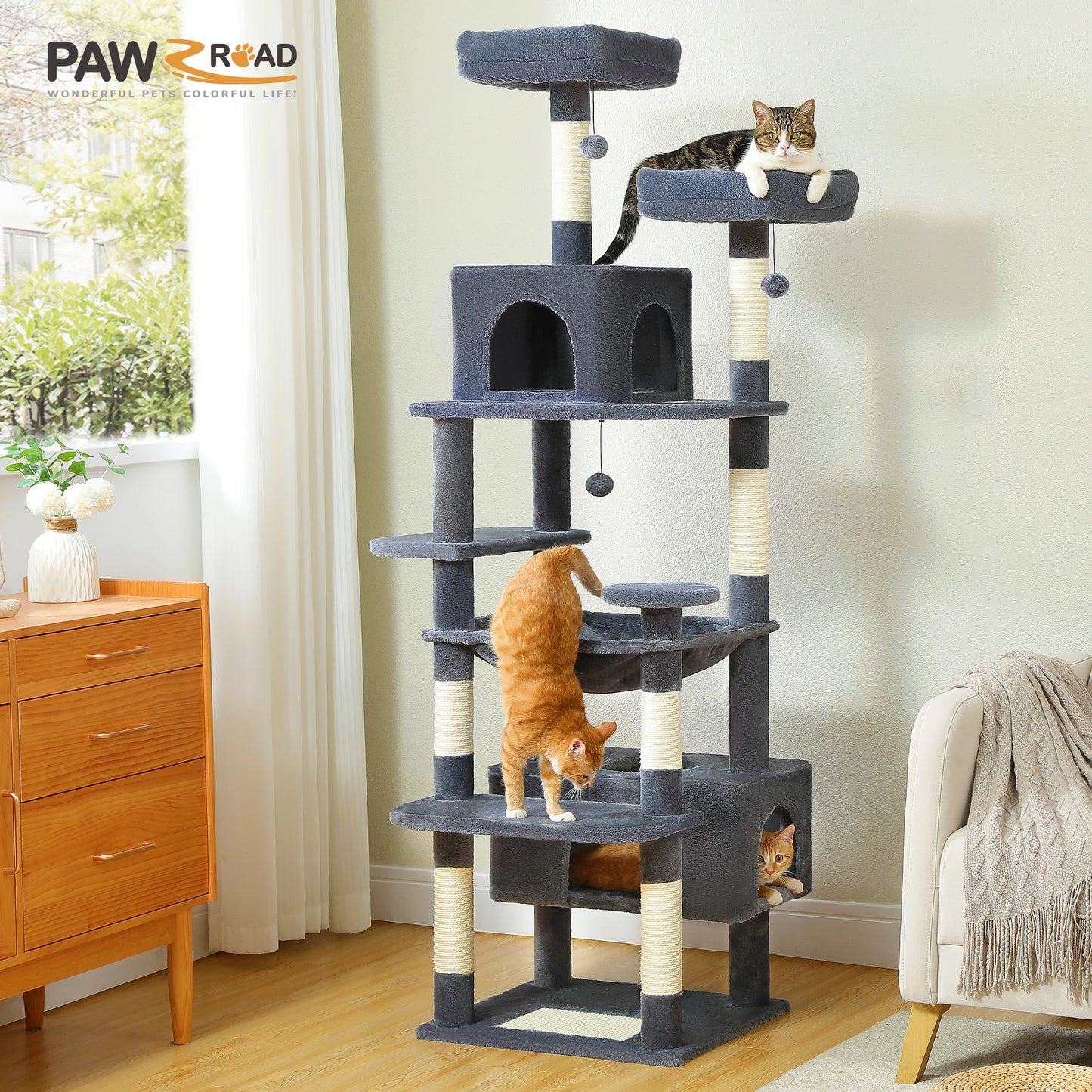 PAWZ Road Cat Tree Tower For Indoor Cats Sisal Posts