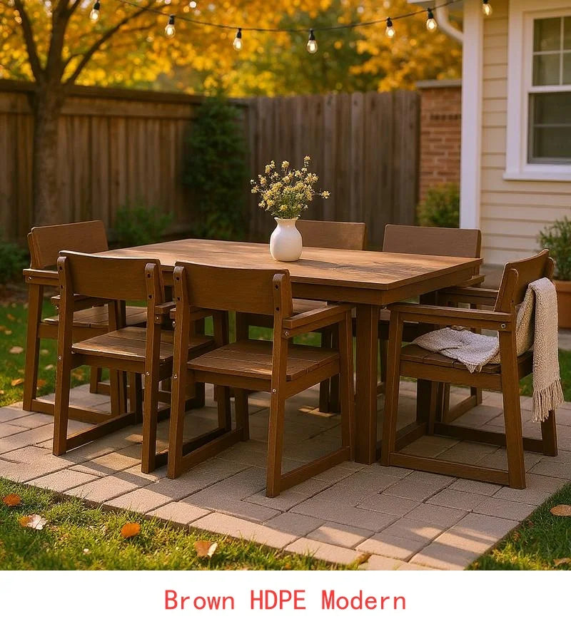 General Use 7-Piece HDPE Outdoor Dining Set for 6