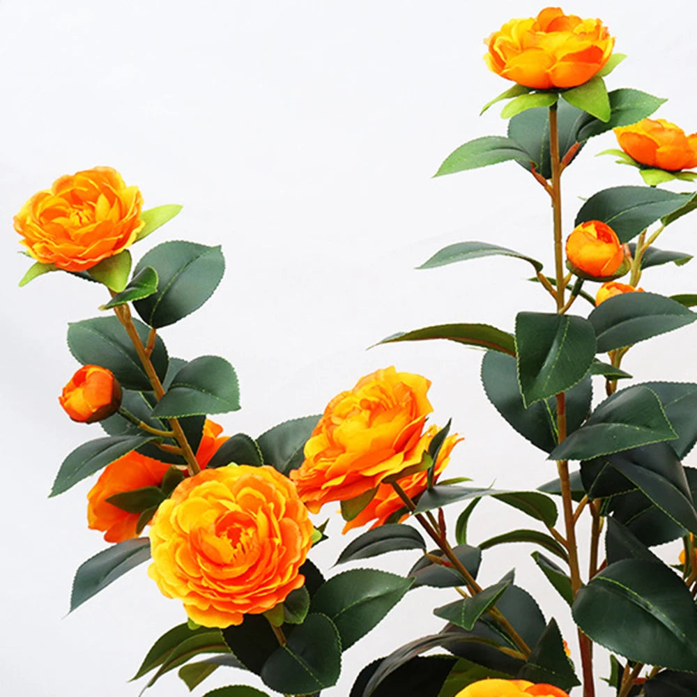 CN Guangdong Camellia Artificial Plant With Planter 28 Flowers