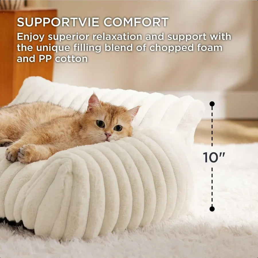 CN Guangdong Cute Cat Couch Pet Bed Corduroy Fleece