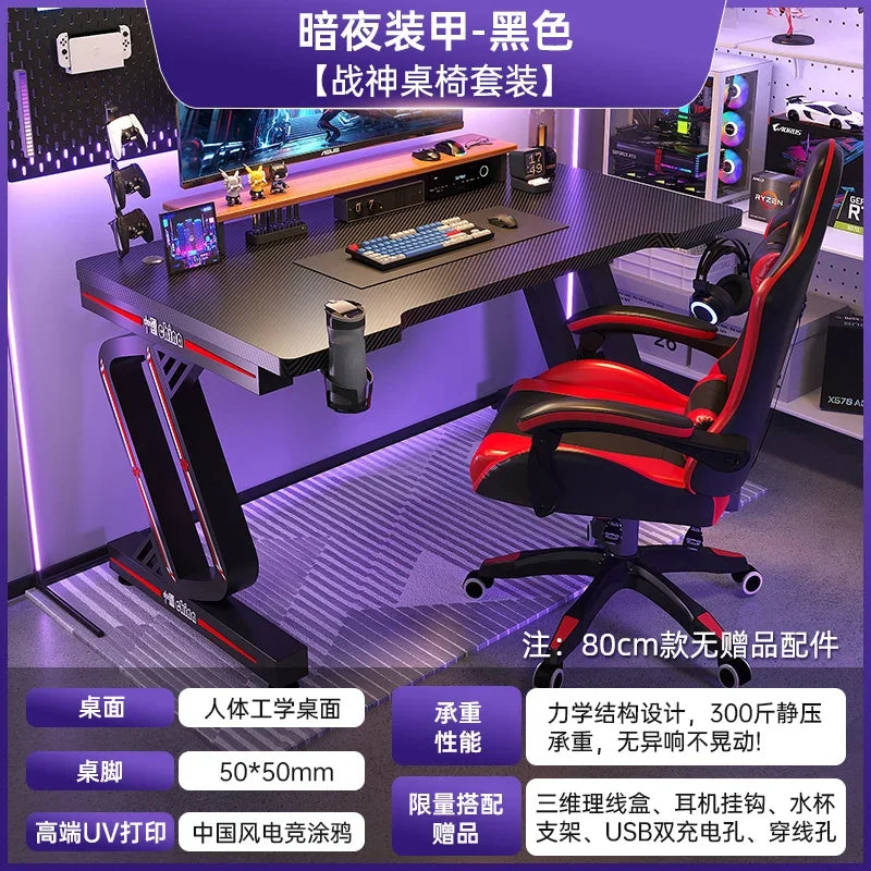 PremiumLED RGB Gaming Workstation With Premium Ergonomic Durable Steel OfficeEnvironment
