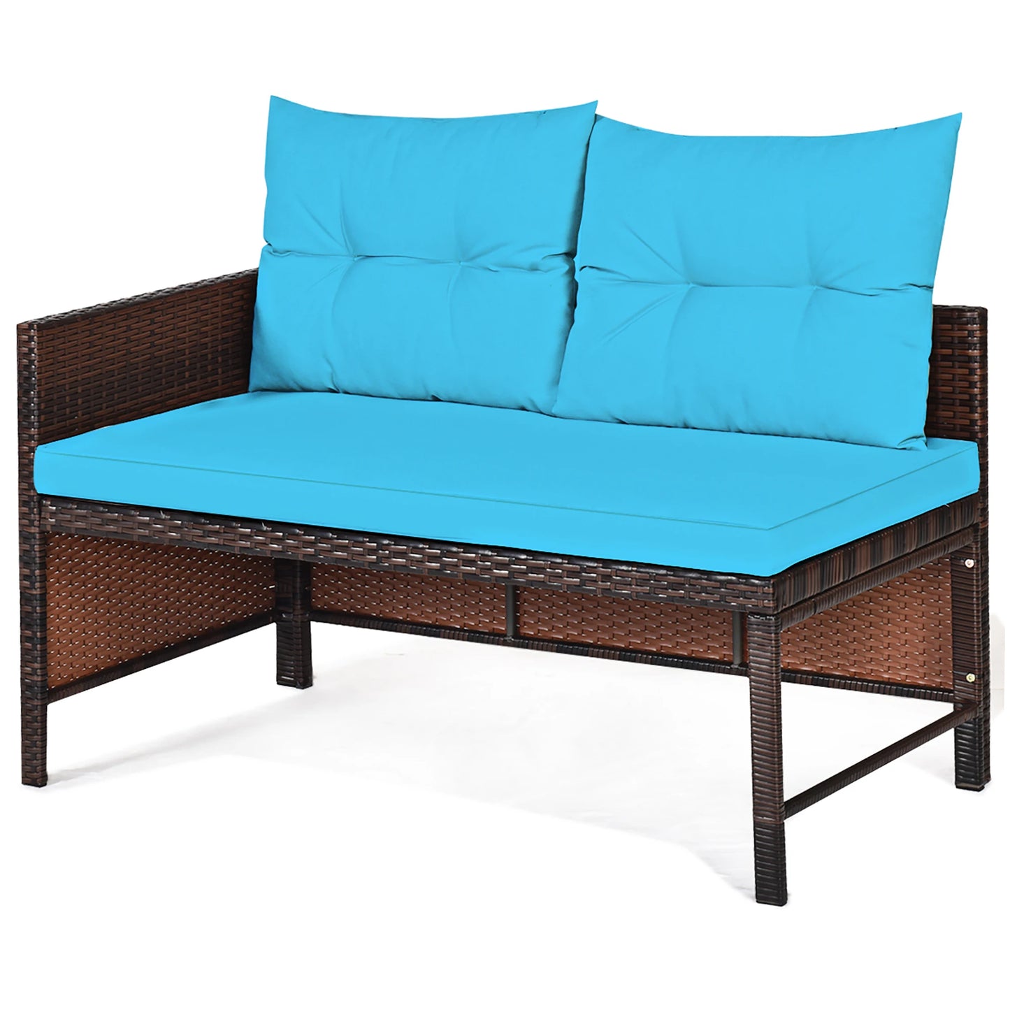 Homasis 3 Piece Patio Wicker Sofa Set Outdoor Sectional
