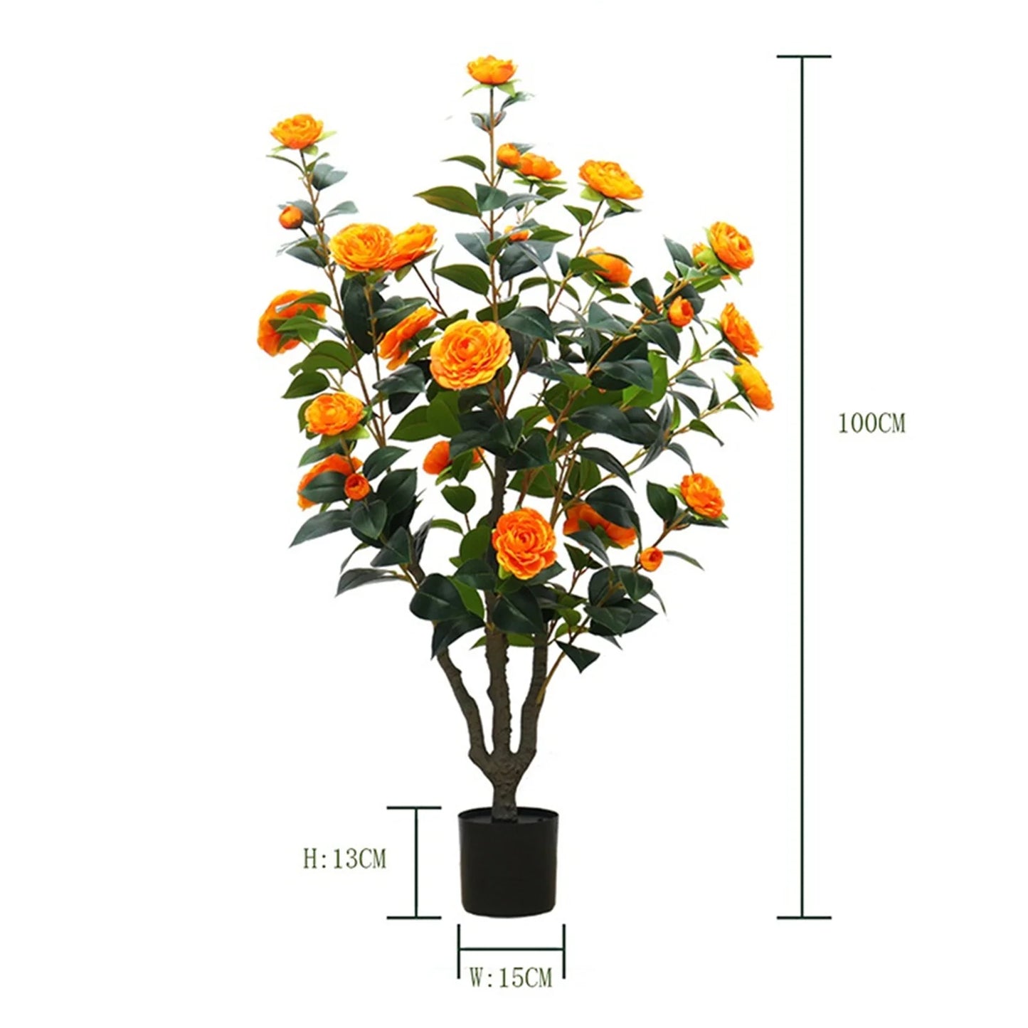 CN Guangdong Camellia Artificial Plant With Planter 28 Flowers