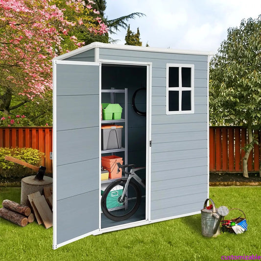 XMSJ Resin Outdoor Storage Shed With Floor And Lockable Door