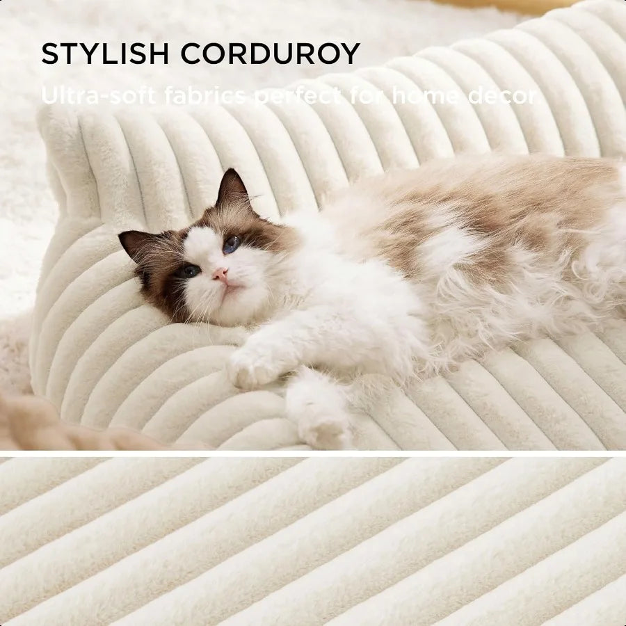 CN Guangdong Cute Cat Couch Pet Bed Corduroy Fleece