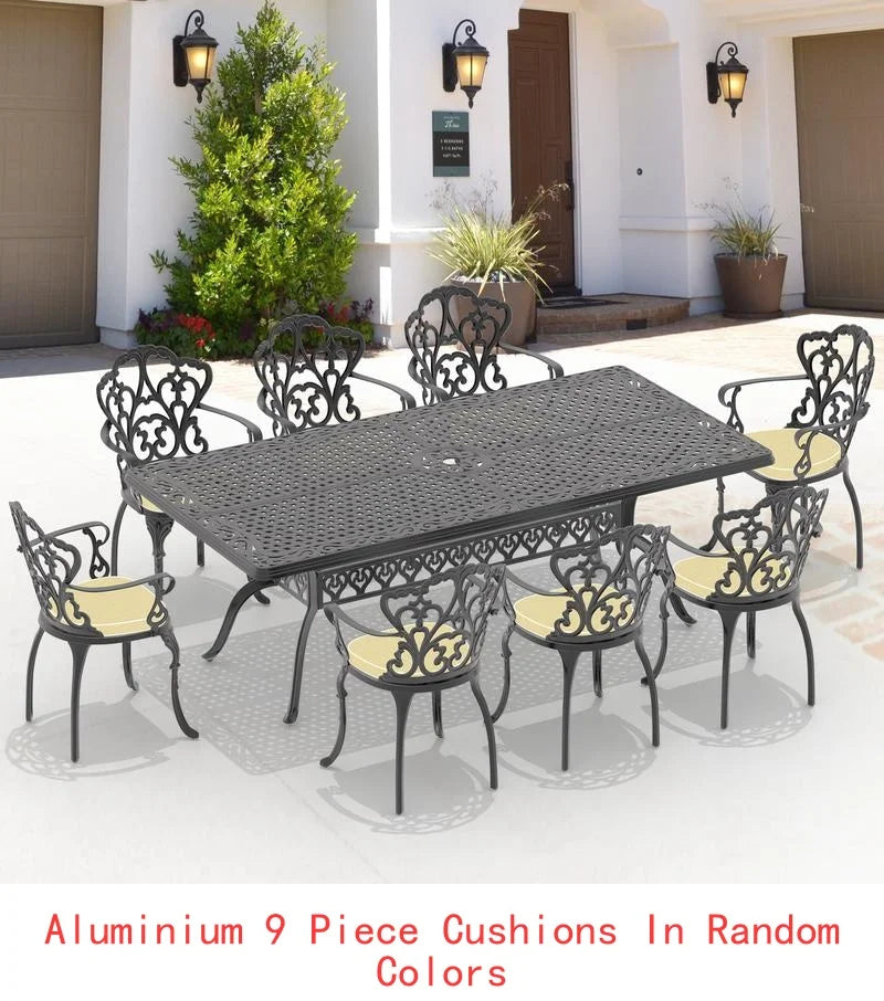 General Outdoor 7-Piece Cast Aluminum Dining Set With Swivel Chairs