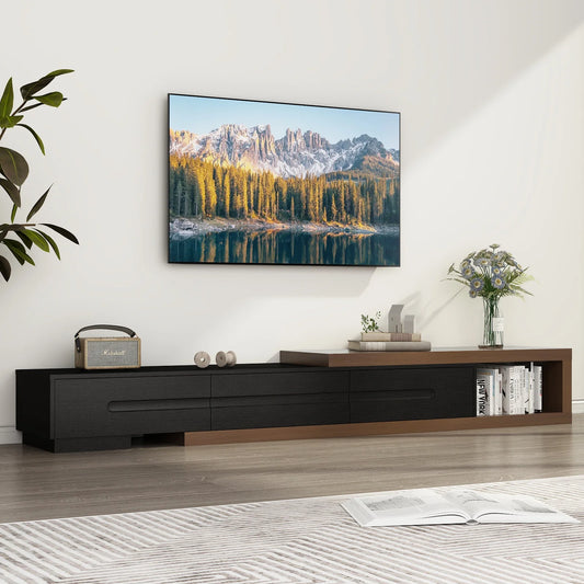 QiaoShiRen Extendable TV Stand With Wood Media Console