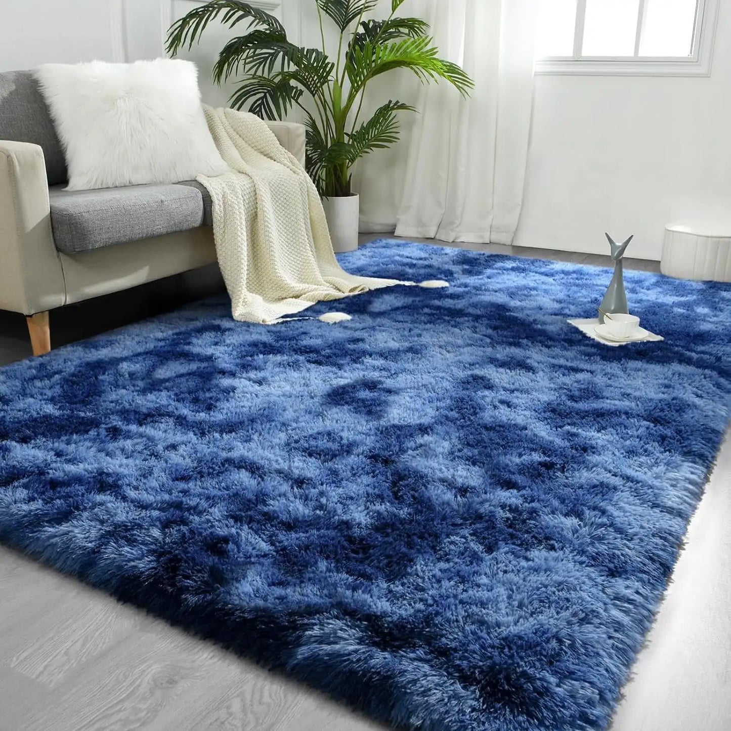 Lochas Super Soft Plush Tie Dye Velvet Rug For Living Room Bedroom Home Decor Kids Room