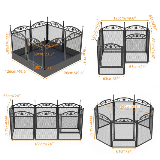Bingopa Heavy Duty Dog Playpen Outdoor Indoor Metal Fence