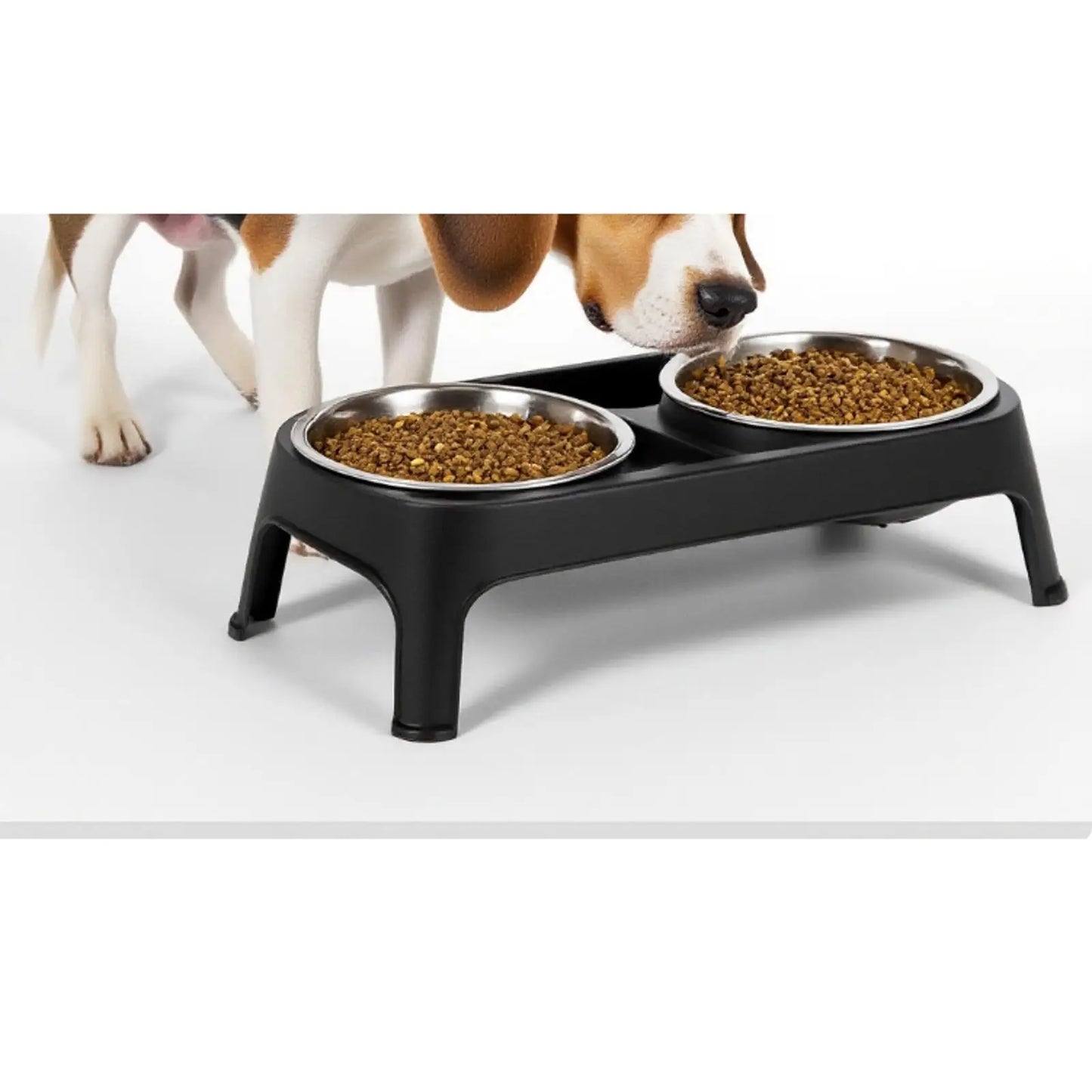 Double Stainless Steel Elevated Pet Feeding Station