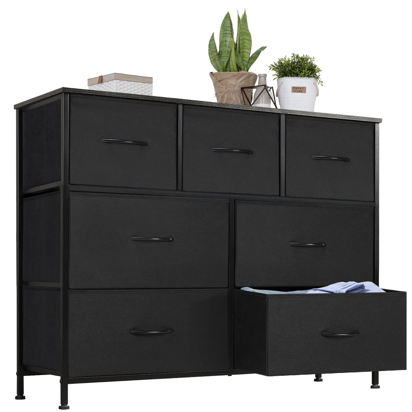 JHK Bedroom Dresser With 7 Fabric Drawers Organizer