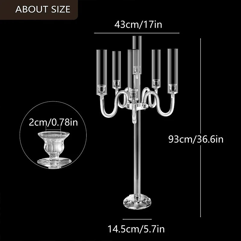 Acrylic CandleHolder CenterpieceDisplay SixArm Conical LED Wedding Decor Exhibition