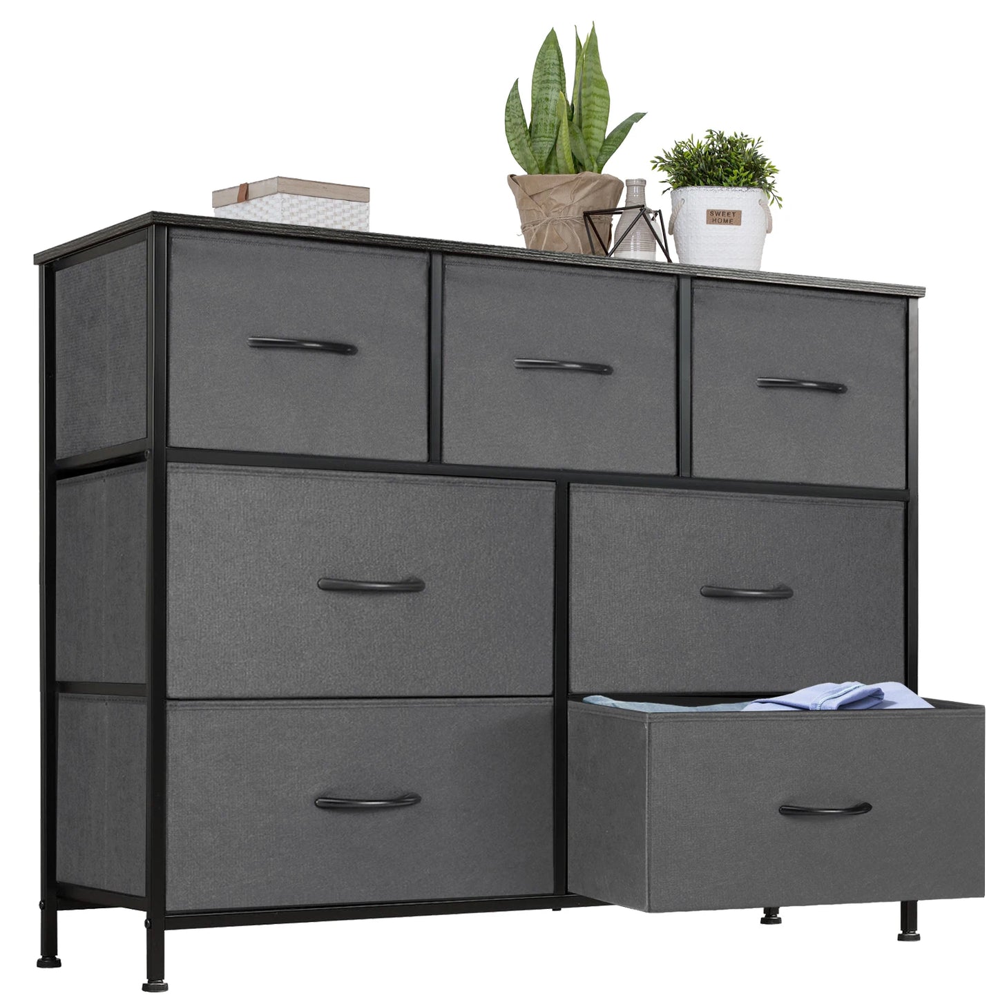 JHK Bedroom Dresser With 7 Fabric Drawers Organizer