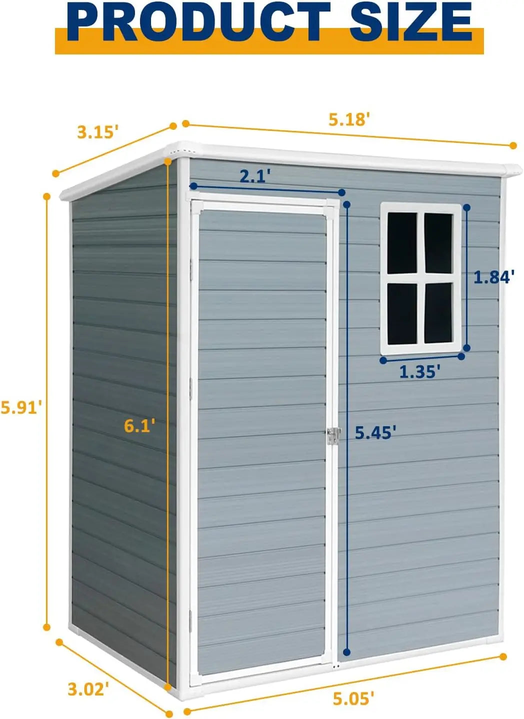 XMSJ Resin Outdoor Storage Shed With Floor And Lockable Door