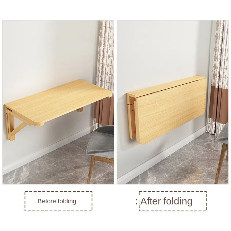 FoldedSolidWoodSpaceSavingFoldingWallDeskForLaptopAndStudentStudyUnitProPremiumEdition