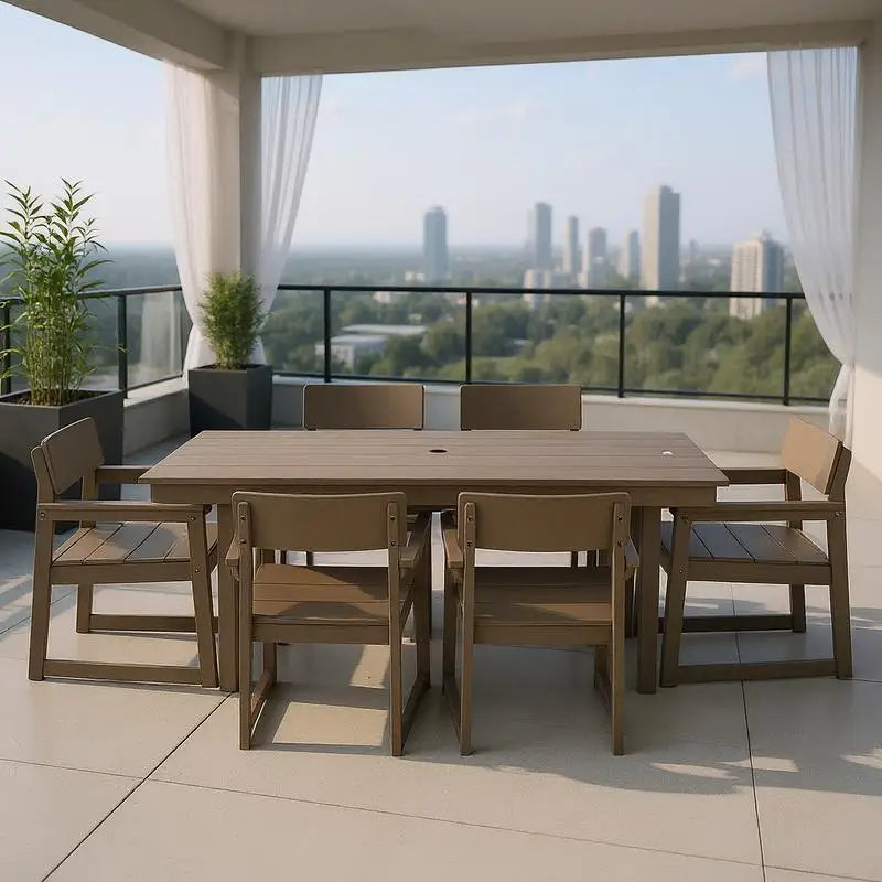 General Use 7-Piece HDPE Outdoor Dining Set for 6