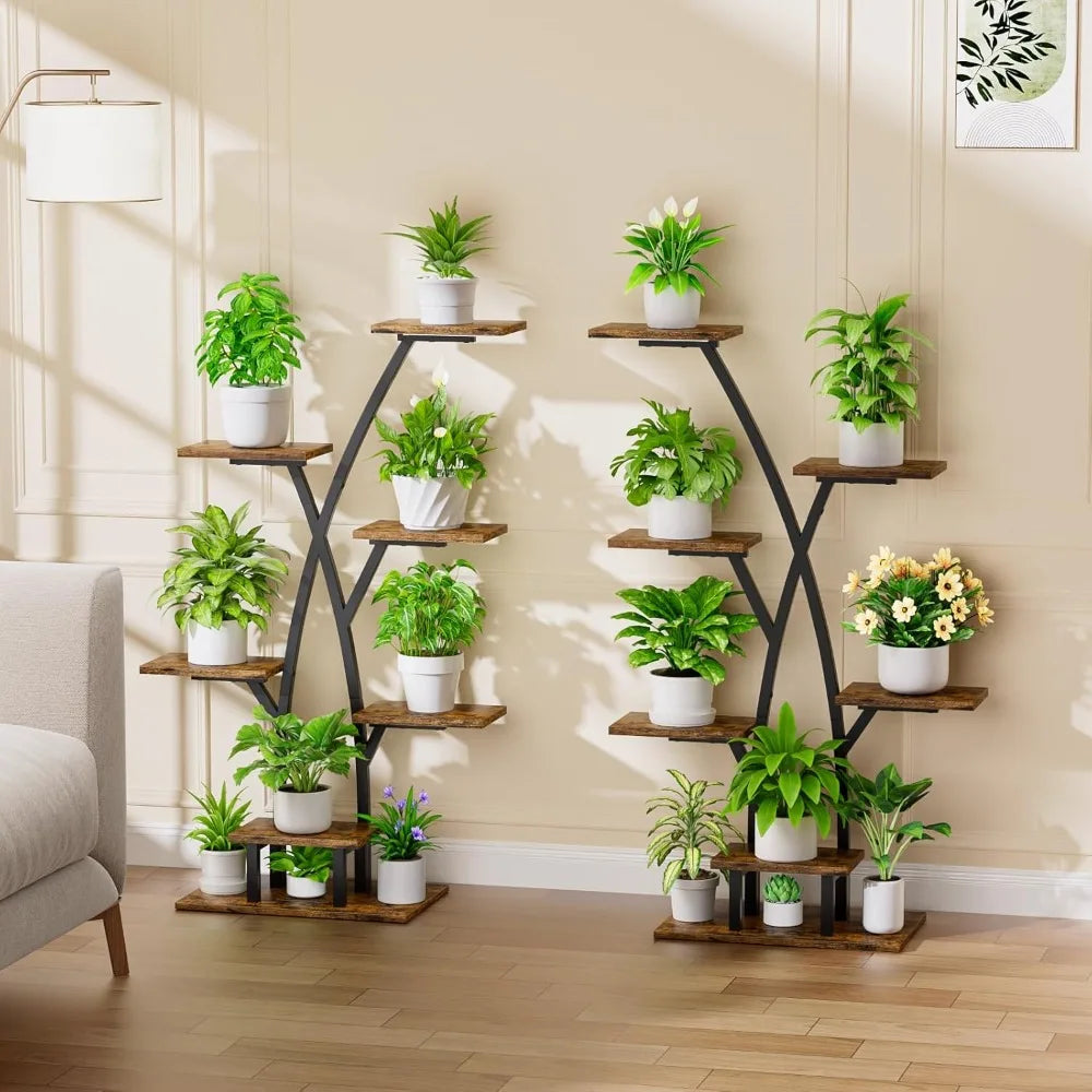 Plant Stand With Grow Lights 7 Tier Corner Shelf For Indoor Plants And Patio Display Rack