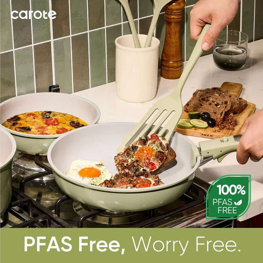 Hign-concerned 27 Pieces Ceramic Nonstick Cookware Set For Home KitchenWithDishwasherSafeOvenSafe