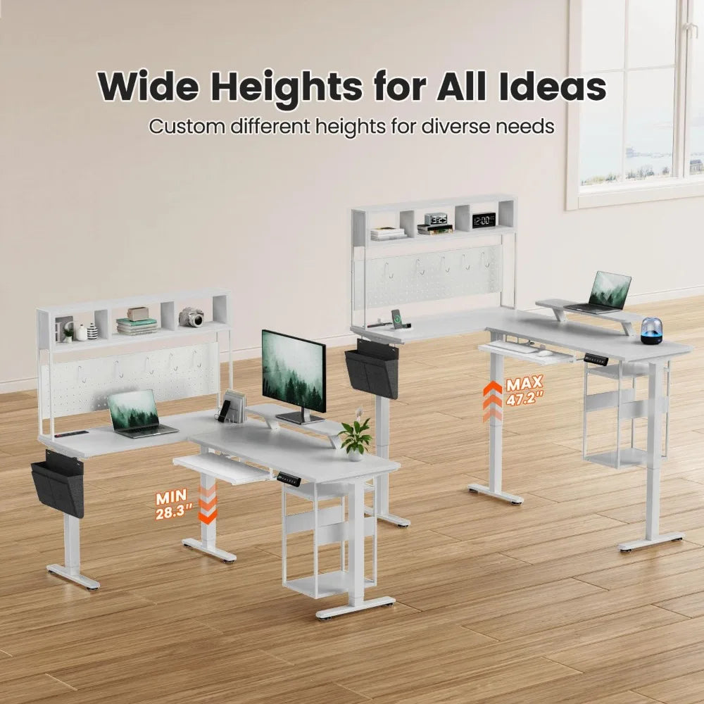 ZHUXIANG Electric LShaped Standing Ergonomically Adjustable With USB HubPro DeskPro