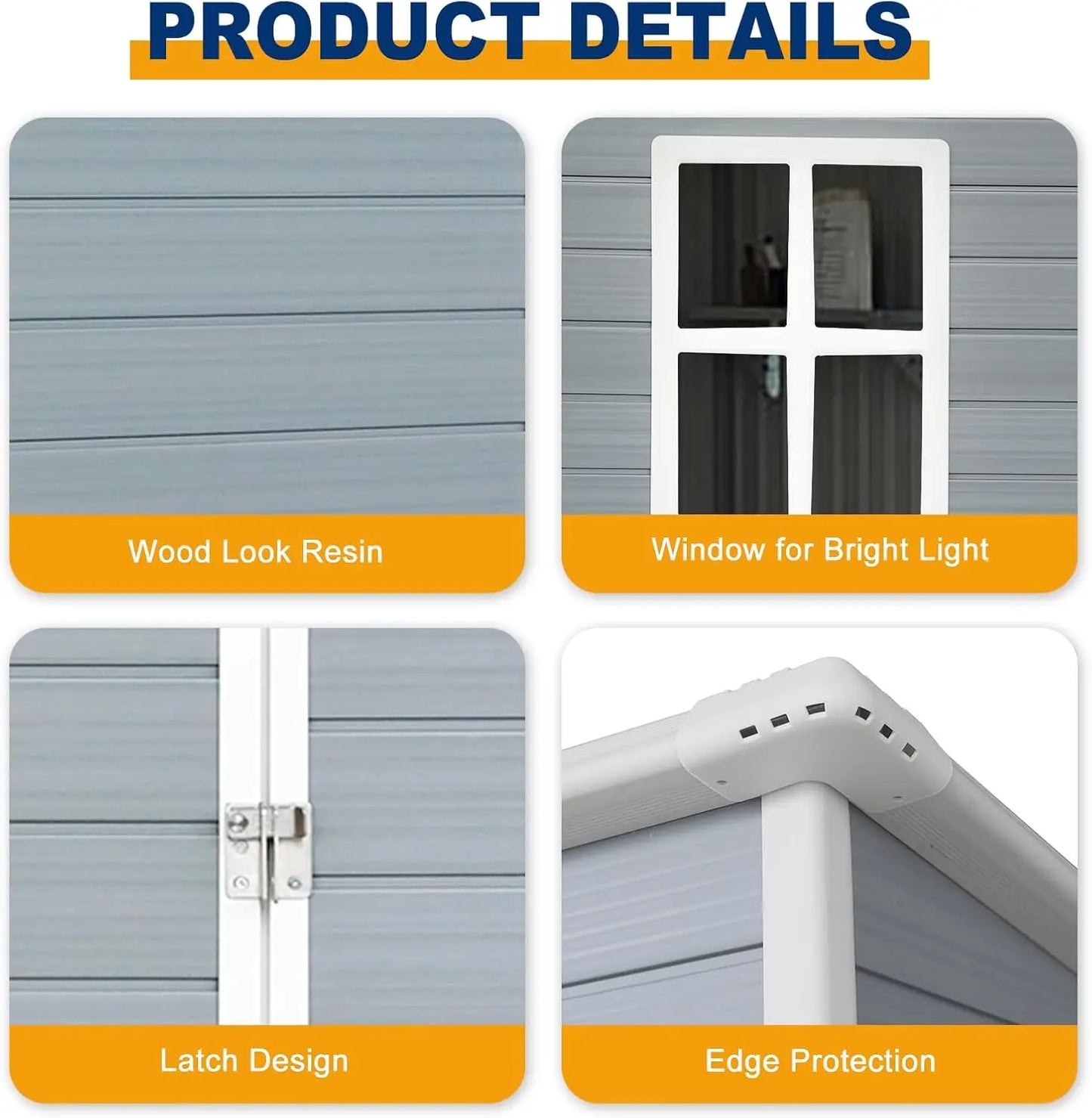 XMSJ Resin Outdoor Storage Shed With Floor And Lockable Door