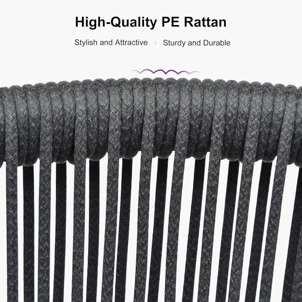 DAFIFY 11 Piece OutdoorDining Set Wicker AluminumFrame TeakFinish TableAndChairs