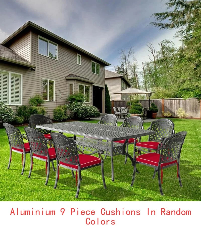 General Outdoor 7-Piece Cast Aluminum Dining Set With Swivel Chairs