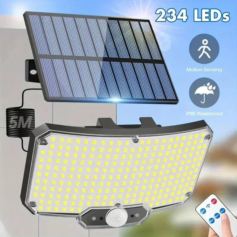 LED Solar Street Lights With Motion Sensor Security Flood Lamp Waterproof Outdoor Garden Yard