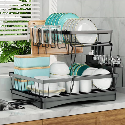 Hign-concerned Ultra TwoTier DishDryingRack For KitchenCountertop Removable LargeCapacity